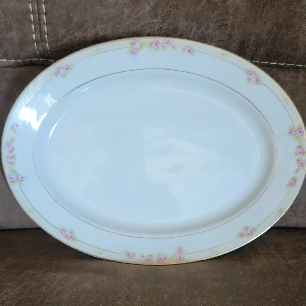 Noritake Lorraine Roses Vintage Elegant Oval Platter China